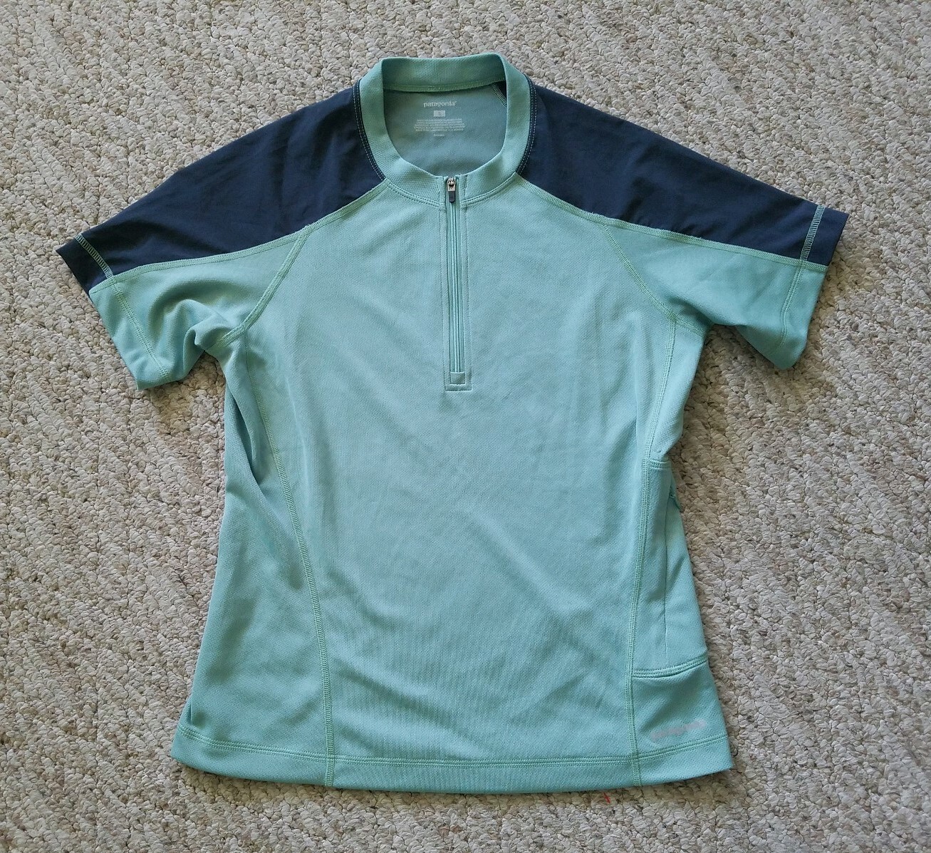 EUC Patagonia Women’s Short Sleeve Cycling Jersey Color Green Size Small Bike
