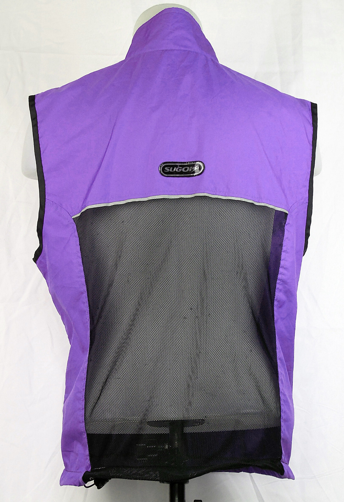 Sugoi Zip-Front Purple 3M Scotchlite Polyester & Mesh Cycling Vest Women’s S