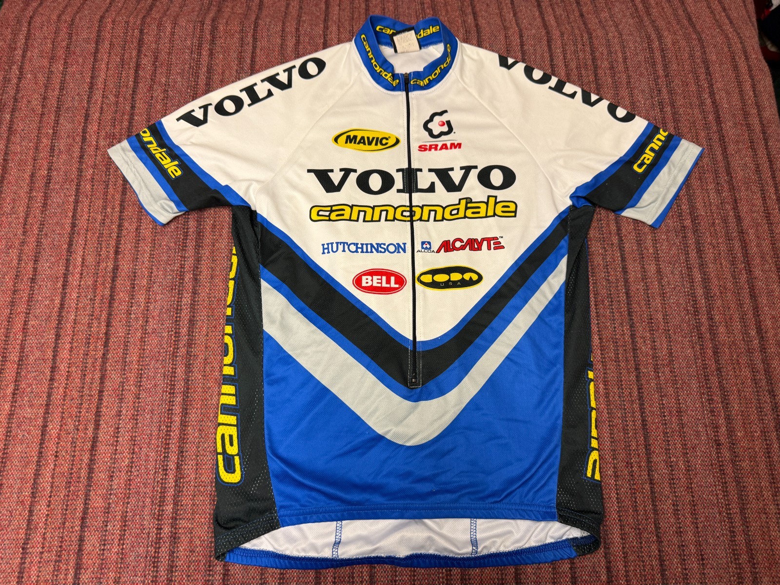 MENS VINTAGE LIGHTLY WORN CANNONDALE VOLVO 3/4 ZIP CYCLING JERSEY SIZE LARGE