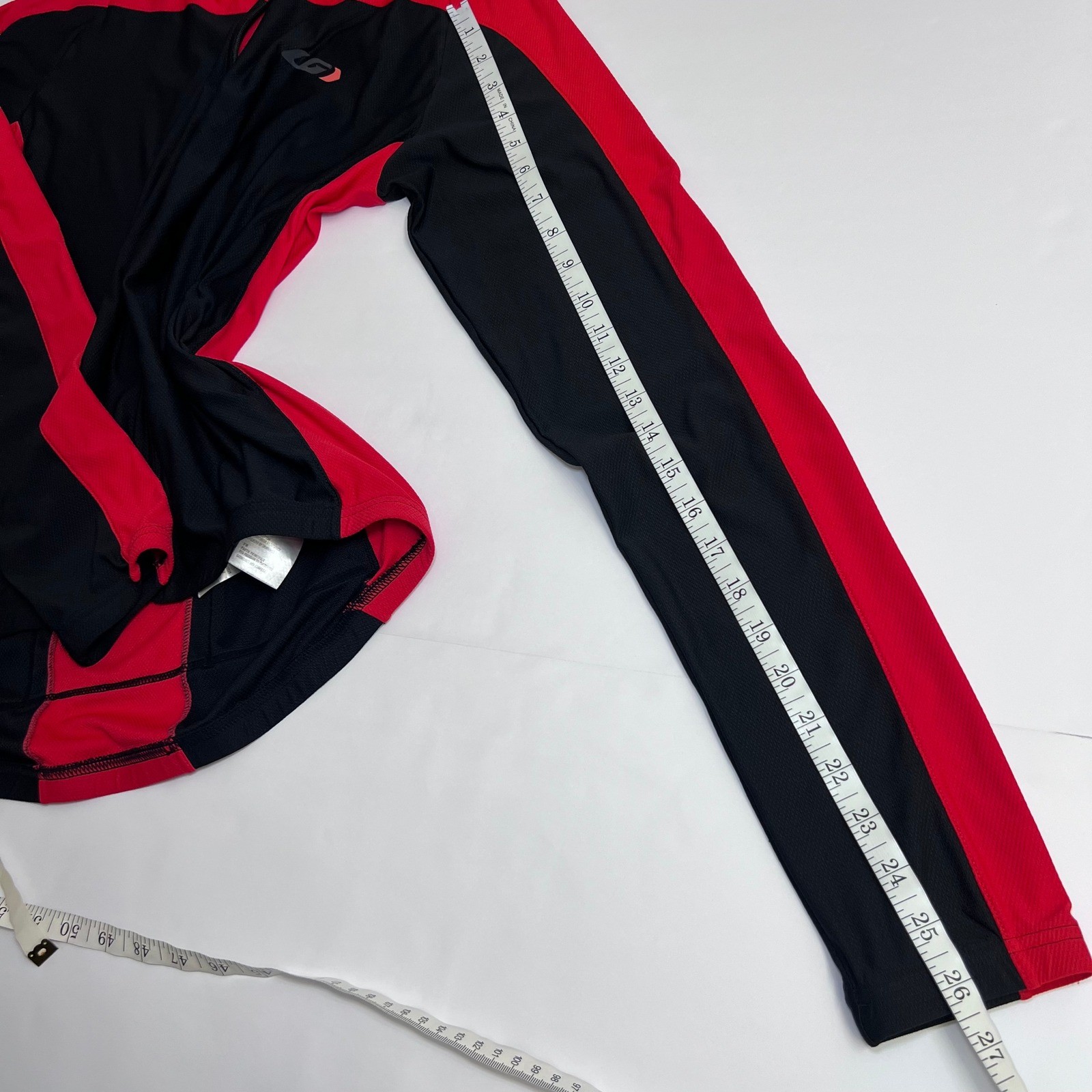 Louis Garneau Cycling Jersey Mens Large Black Red Long Sleeve Full Zip Bike