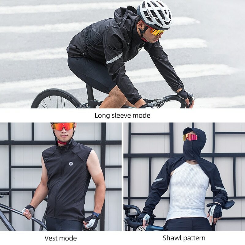 ROCKBROS bicycle riding vest breathable windproof detachable riding jacket