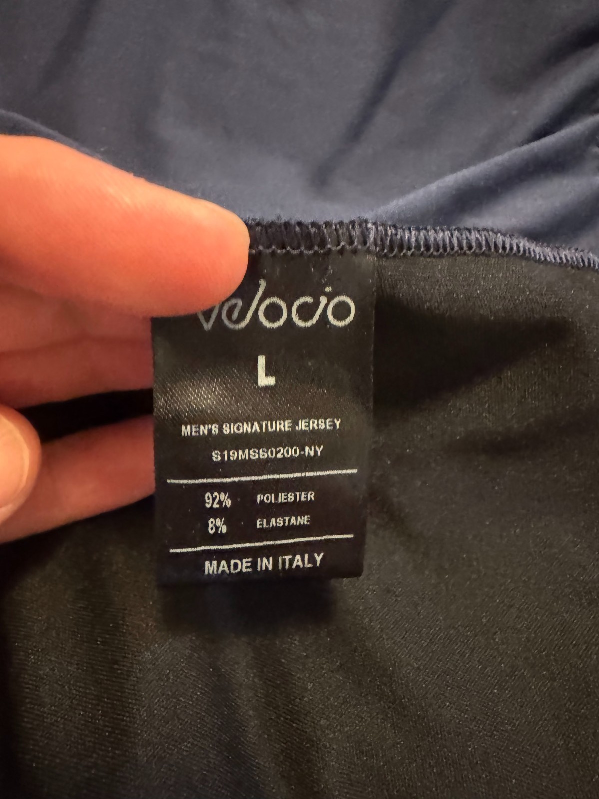 Velocio Mens Signature Cycling Jersey L Navy Short Sleeve Full Zip Made in Italy
