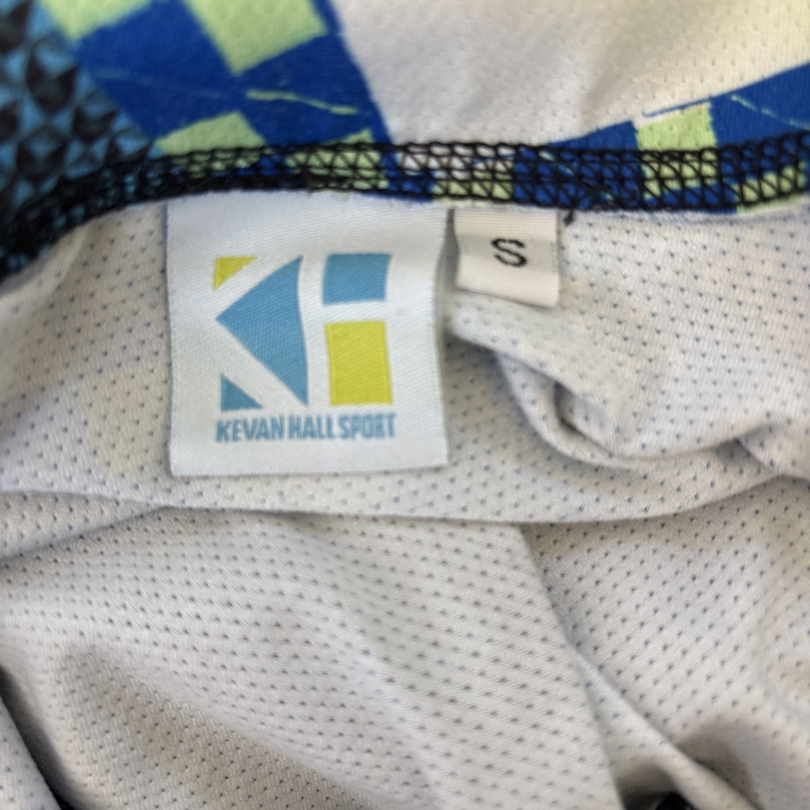 Kevan Hall Sport Women’s Cycling Jersey S Geometric Patchwork Zip Neck Athletic