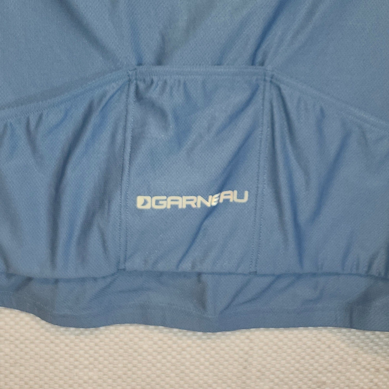 Louis Garneau Womens XL Blue Black Full Zip Cycling Jersey Short Sleeve 9D42064