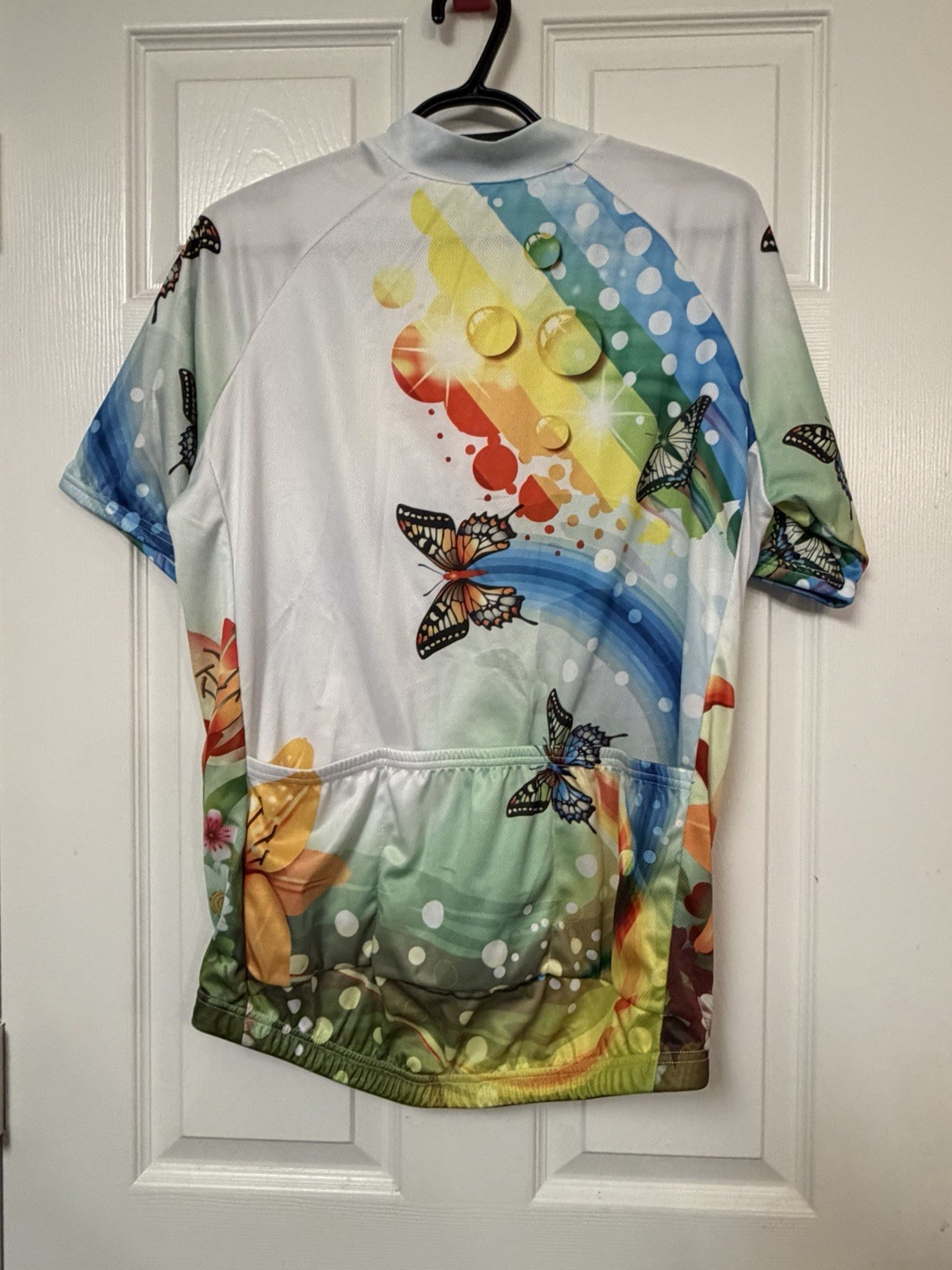 Jeso Cycling Jersey XXXL Multicolor Butterfly Graphic Half Zip Short Sleeve