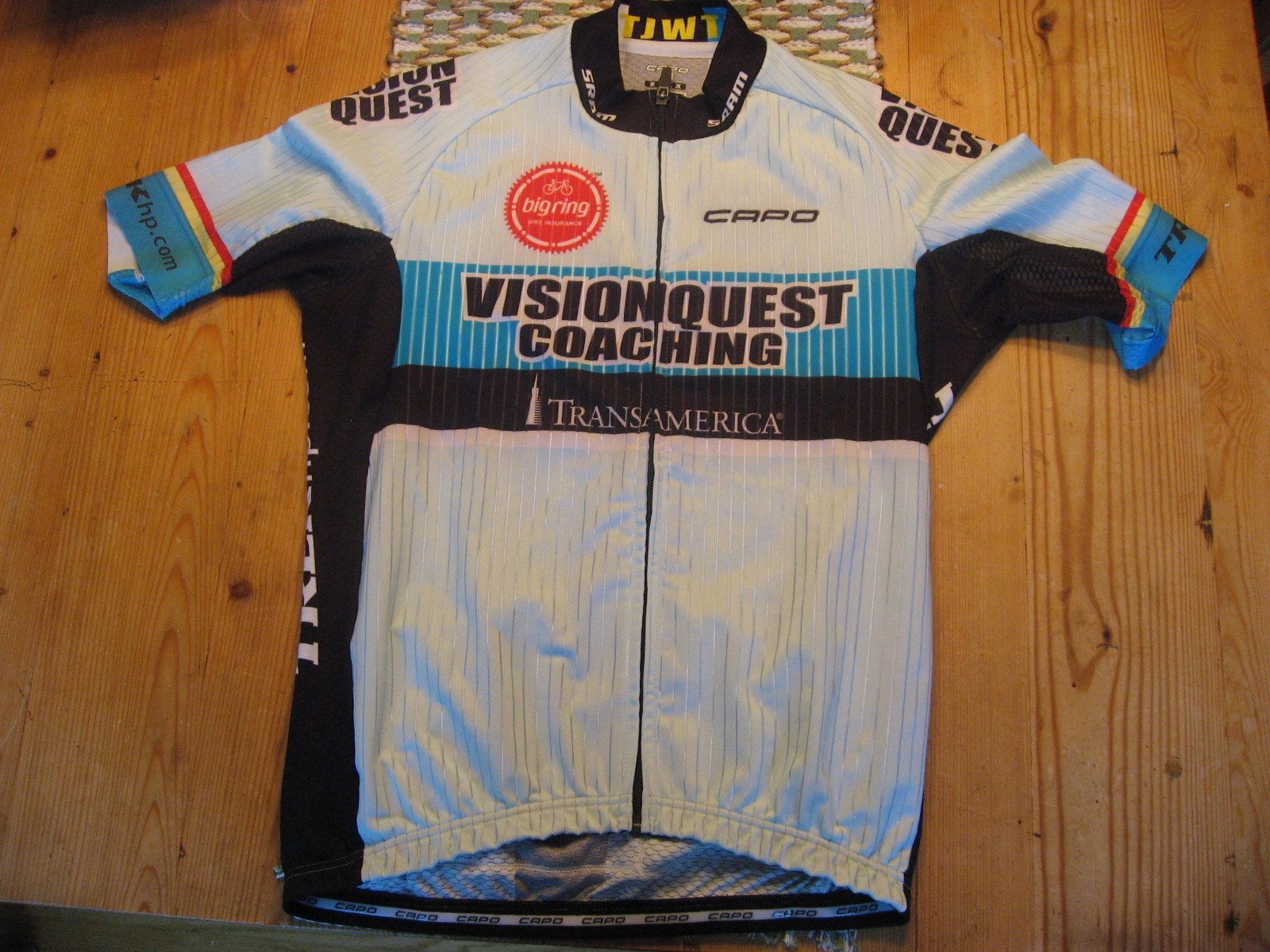 CAPO Women’s Full Zip Short Sleeve Cycling Jersey w/Back Pockets Size Large
