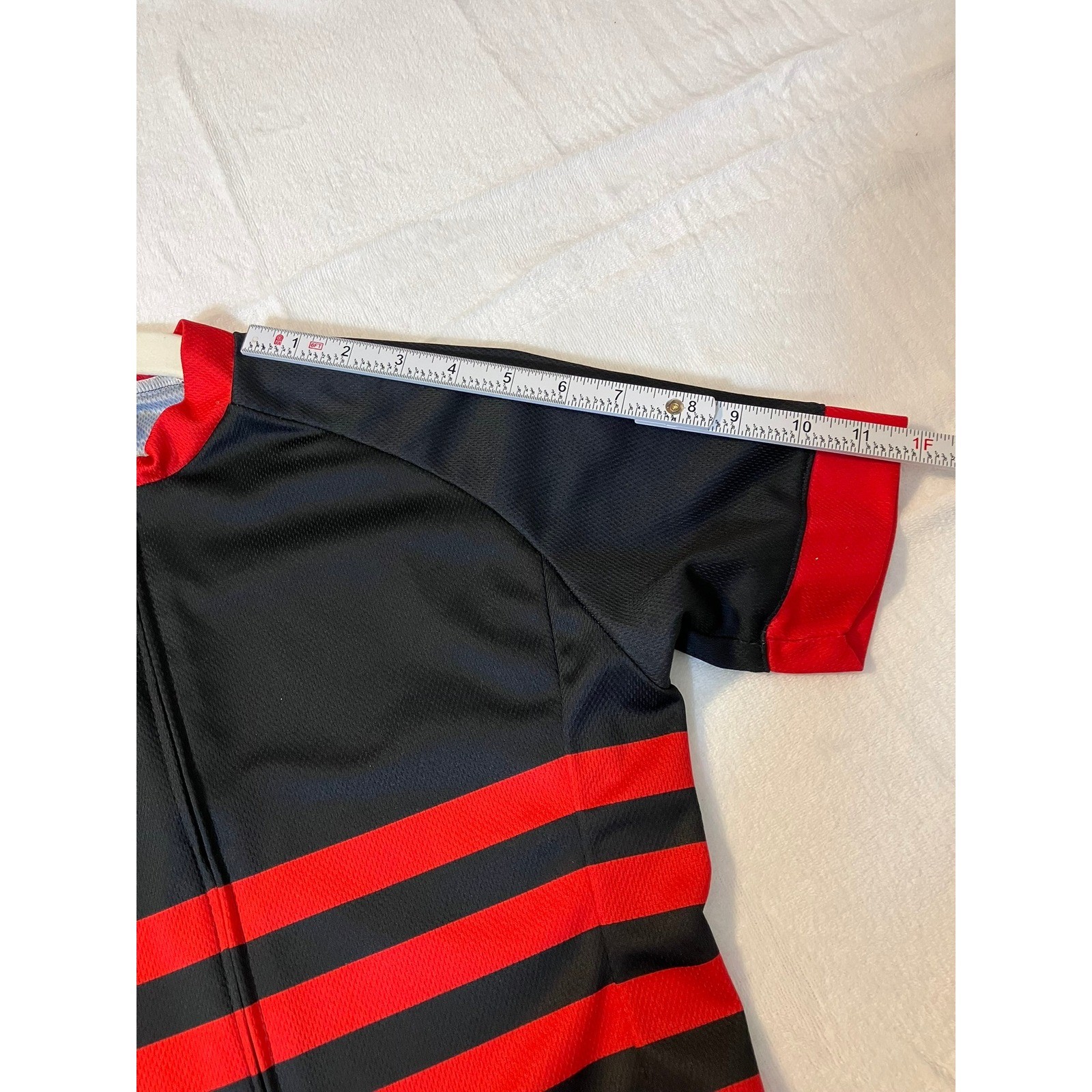 Twin Six Mens Small Cycling Jersey Black Red Striped Full Zip Pocket Bike Shirt