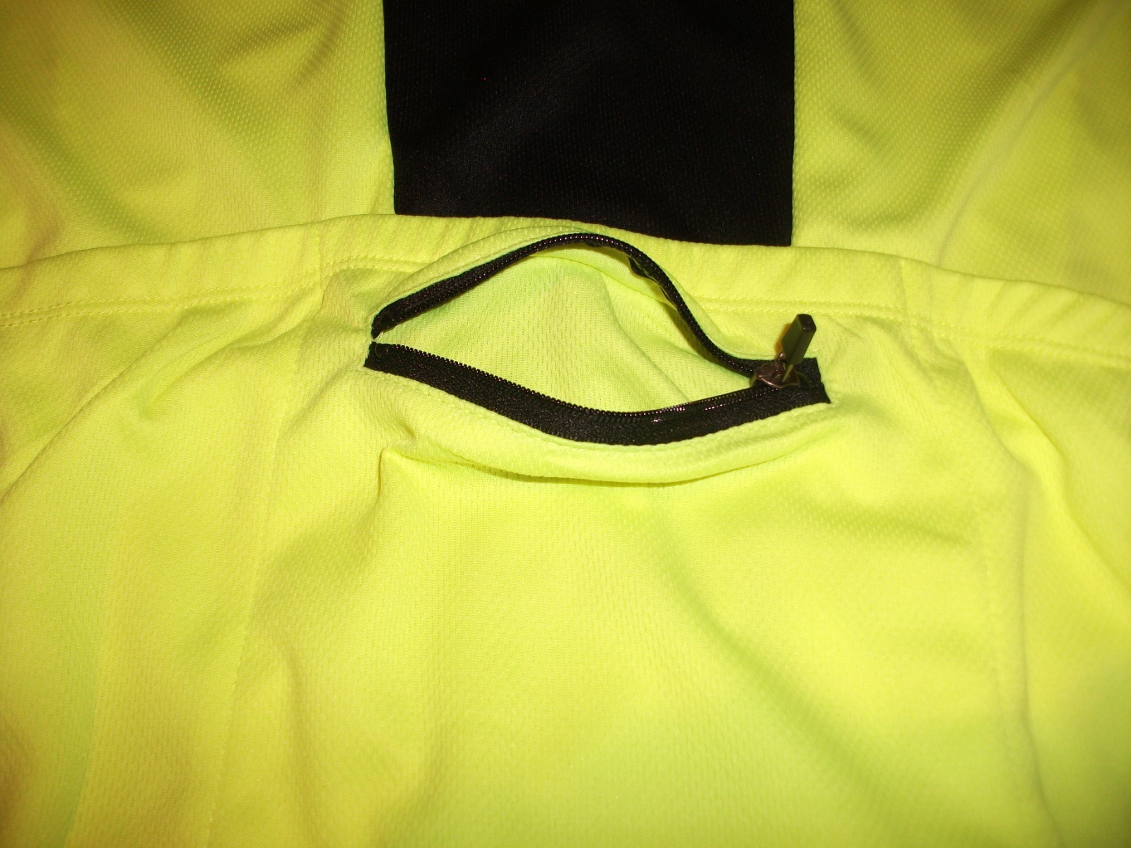 Arsuxeo Men’s Cycling Jersey Hi-Vis Neon Yellow Full Zip Size Medium Zip Pocket