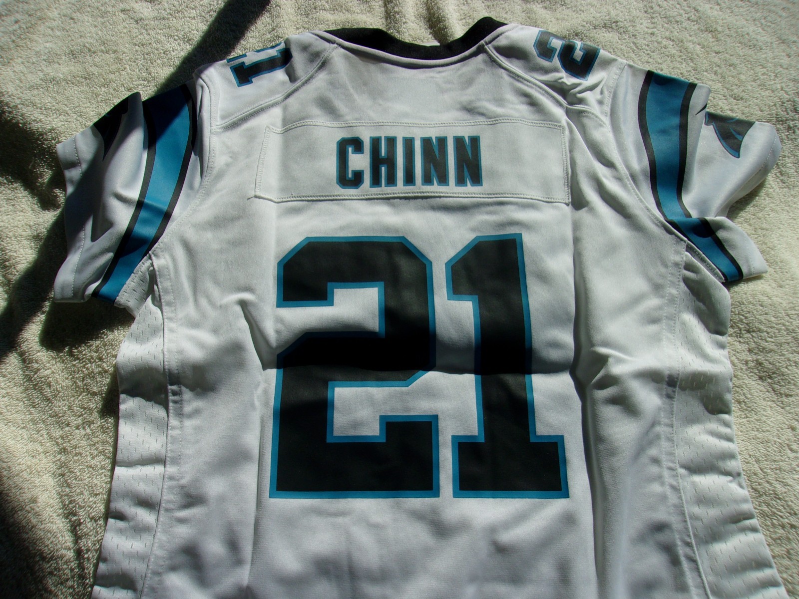 NWT Nike women’s size M, L football jersey, Carolina Panthers, #21, Chinn, $130