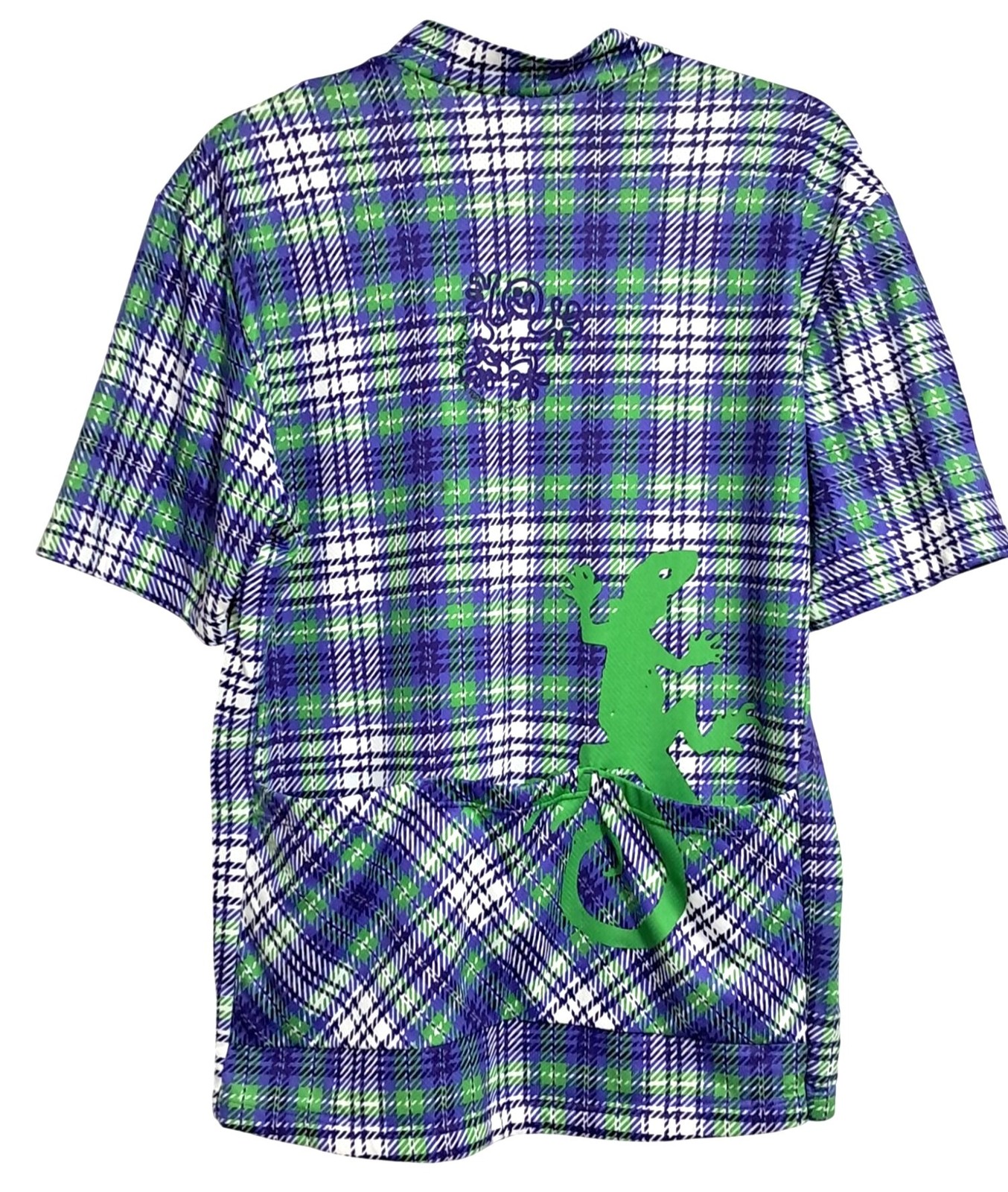 Vintage 1992 Giordana Mens XXL Cycling Jersey Green & Blue Plaid Polyester Tacte