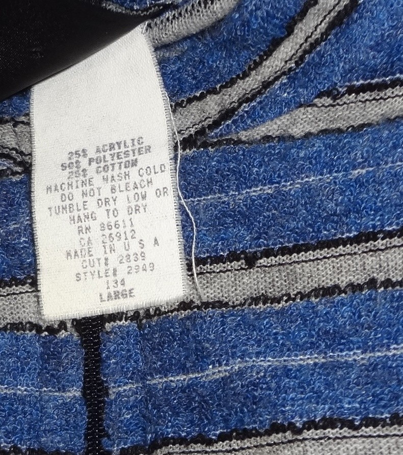 Vintage 90s Y2K No Fear Blue Knit Cycling Jersey SZ L USA Made 1/2 Zip Racing