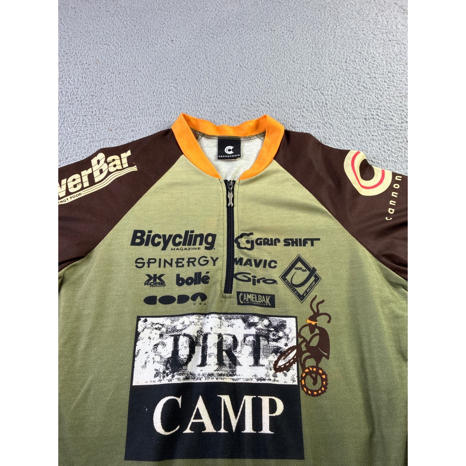 VTG 90s Cannondale Cycling Jersey MTB Mens XL Power Bar Dirt Camp Made In USA