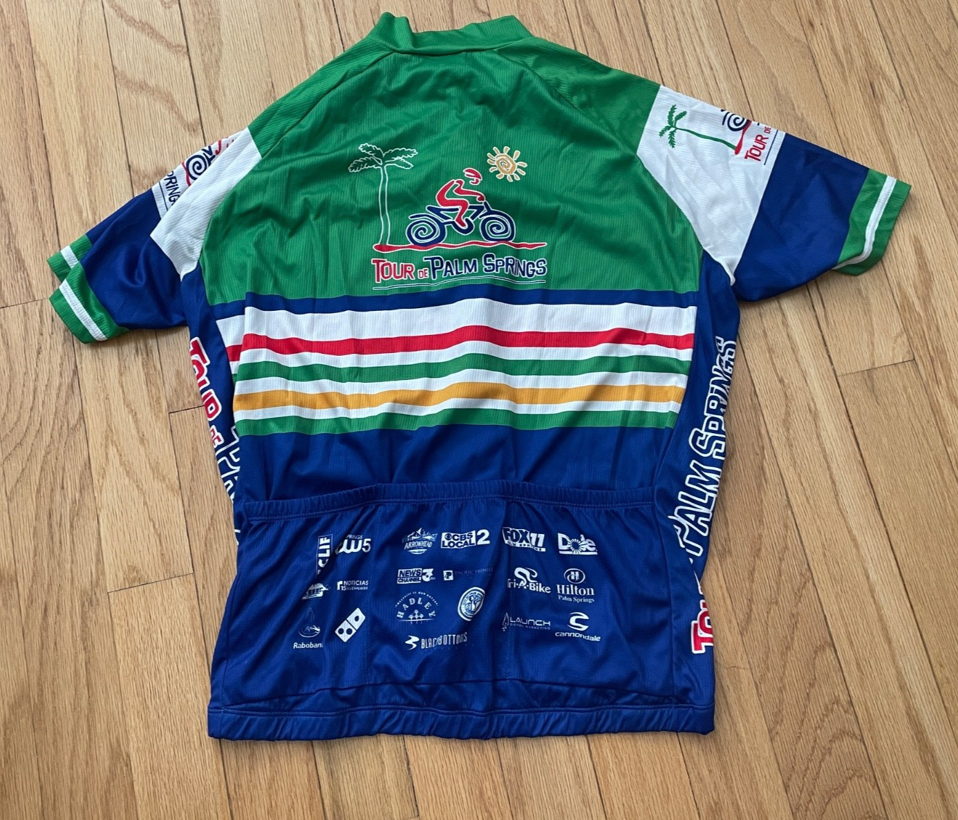 Black Bottoms Men’s XXL Cycling Jersey. Tour de Palm Springs. FULL ZIP.