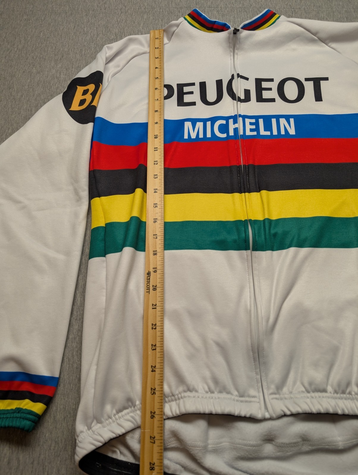 Michelin Peugeot Long Sleeve Cycling Jersey Size 3XL 100% Polyester Thermal
