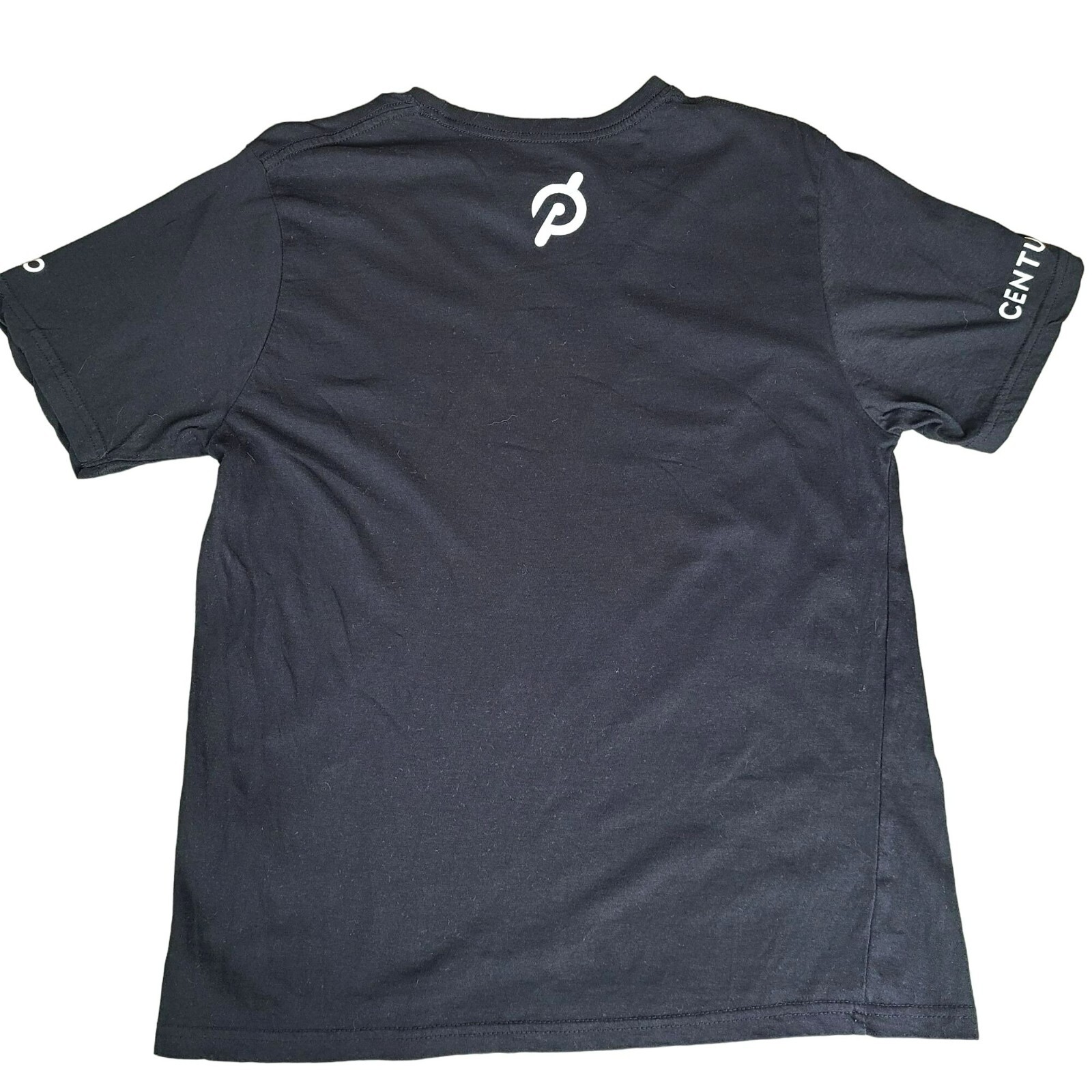 Peloton Shirt Adult Medium Black Short Sleeve Century 100% Cotton Cycling