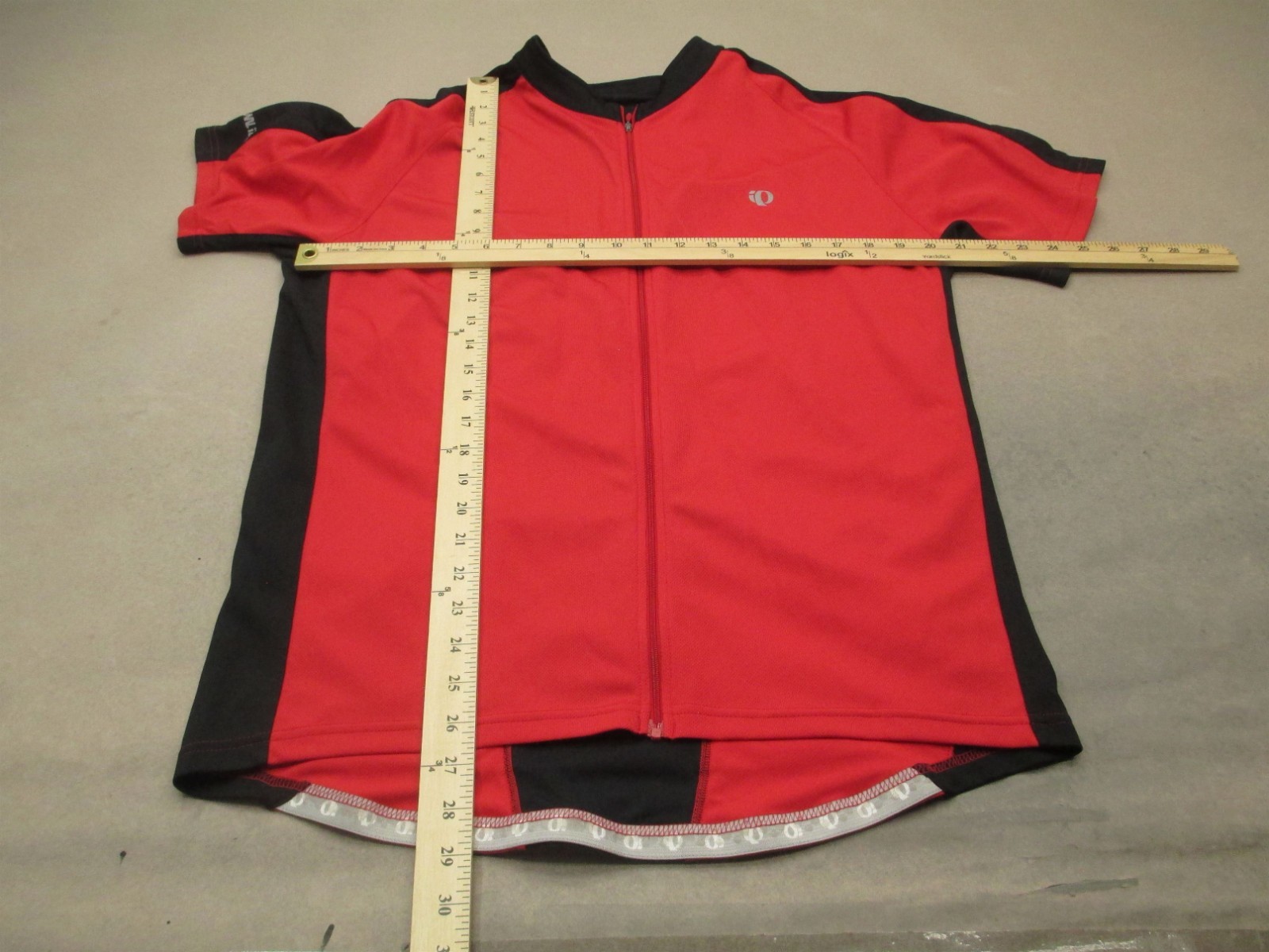 Pearl Izumi Size XL Mens Red Cycling Stretch Back Pocket Full Zip Sport Top 359