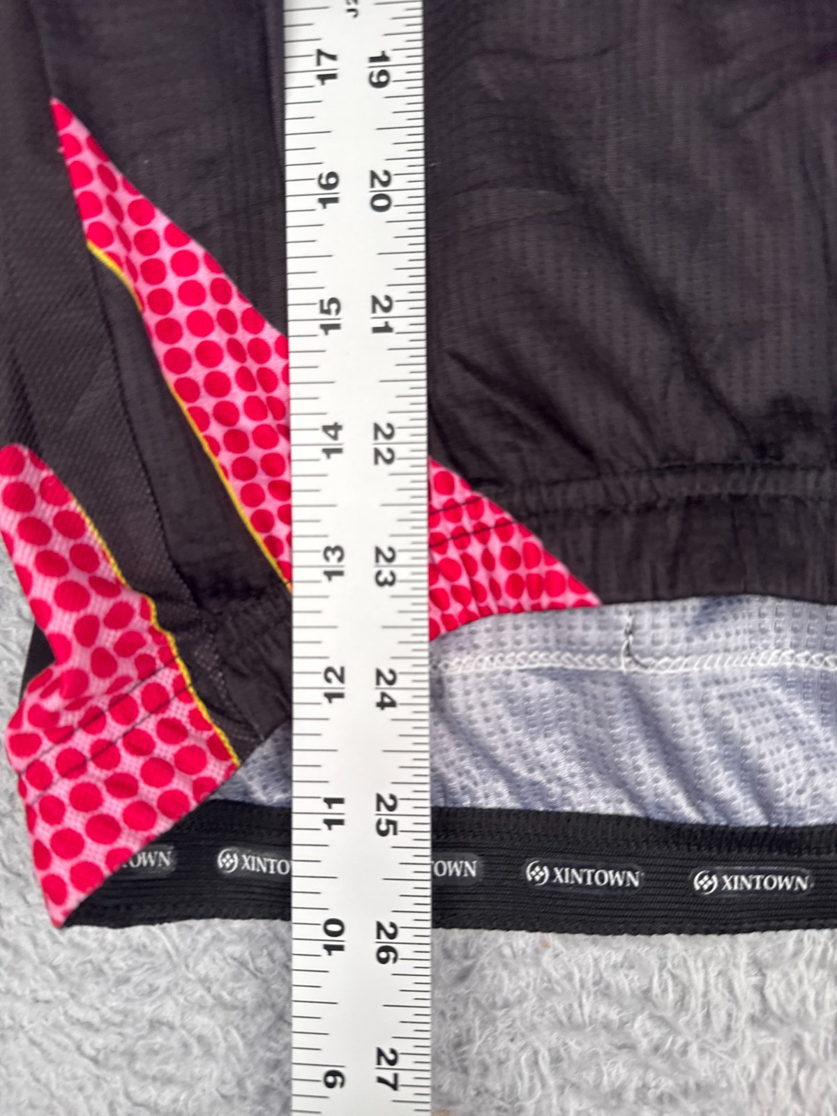 Xintown Cycling Jersey Adult Large Black Pink Yellow Full Zip Long Sleeve Poly