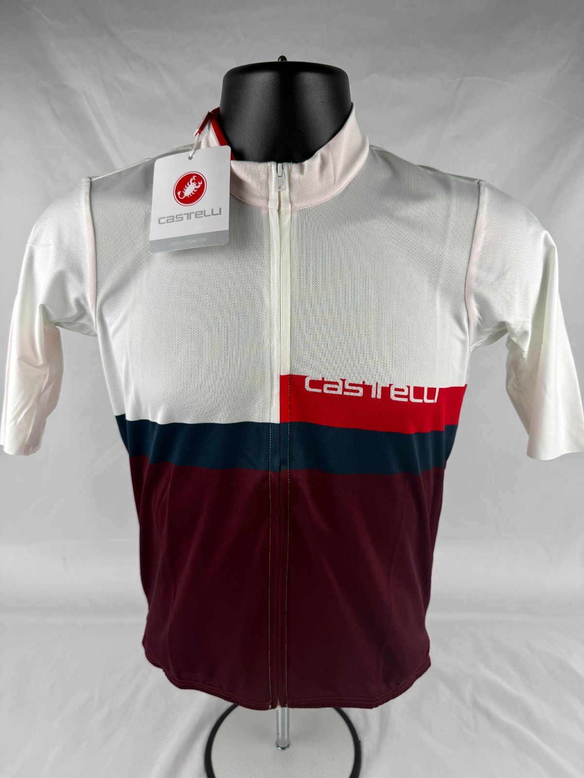 Castelli A Blocco Jersey SIZE Medium Boudreaux Red & White