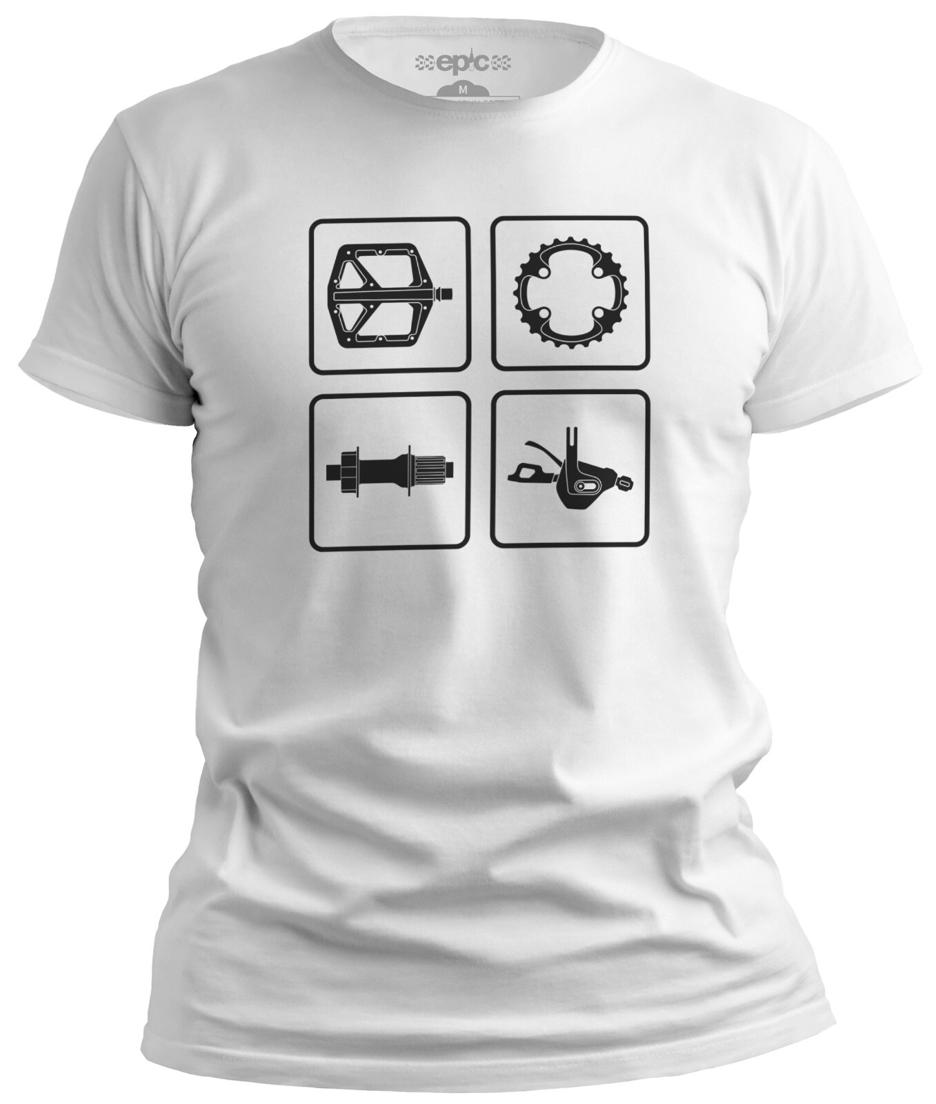 Bike Tech MTB Cycling T-Shirt – Bicycle Component Montage, Gift for Cyclists
