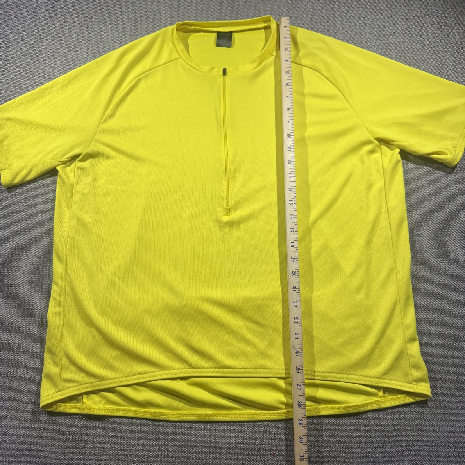 REI Cycling Jersey Shirt Mens XXL Yellow Half Zip Pockets High Visibility