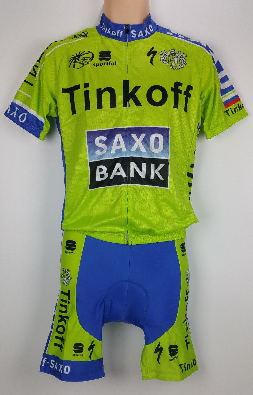 NEW Jersey Shirt & Shorts Set TINKOFF SAXO Full Zip Size Large Bike Cycling
