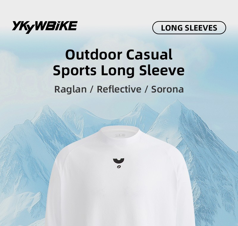 YKYW Men’s Casual Cycling Jersey Long Sleeve Quick Dry Shirt Bicycle Clothing