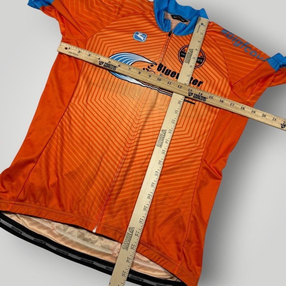 Giordana Cycling Jersey Mens XL Orange Bluewater Granfondo Full Zip Italy Road