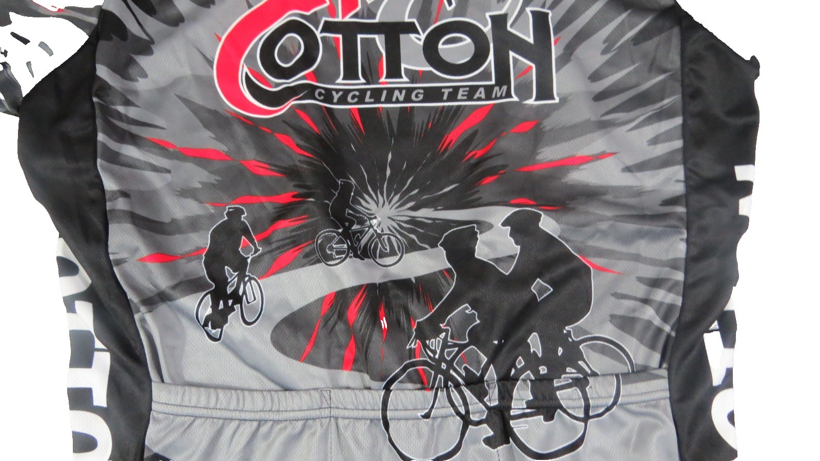 Primal Wear TX Cotton Cycling Team Jersey Mens Medium M Black Gray Full Zip Bike