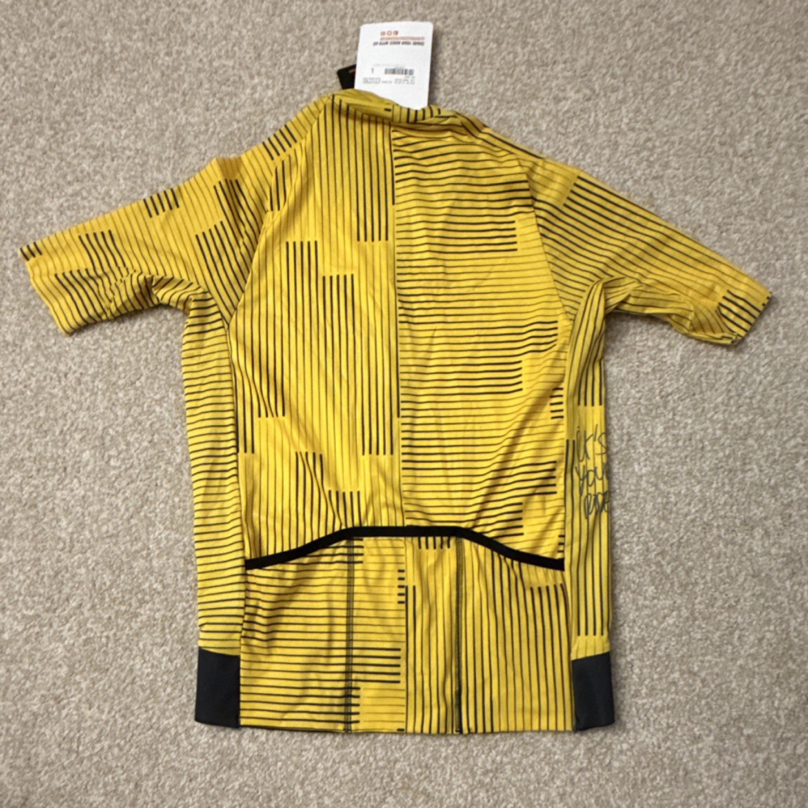 Men’s Bioracer Speedwear Epic Jersey Yellow Black Striped Size L