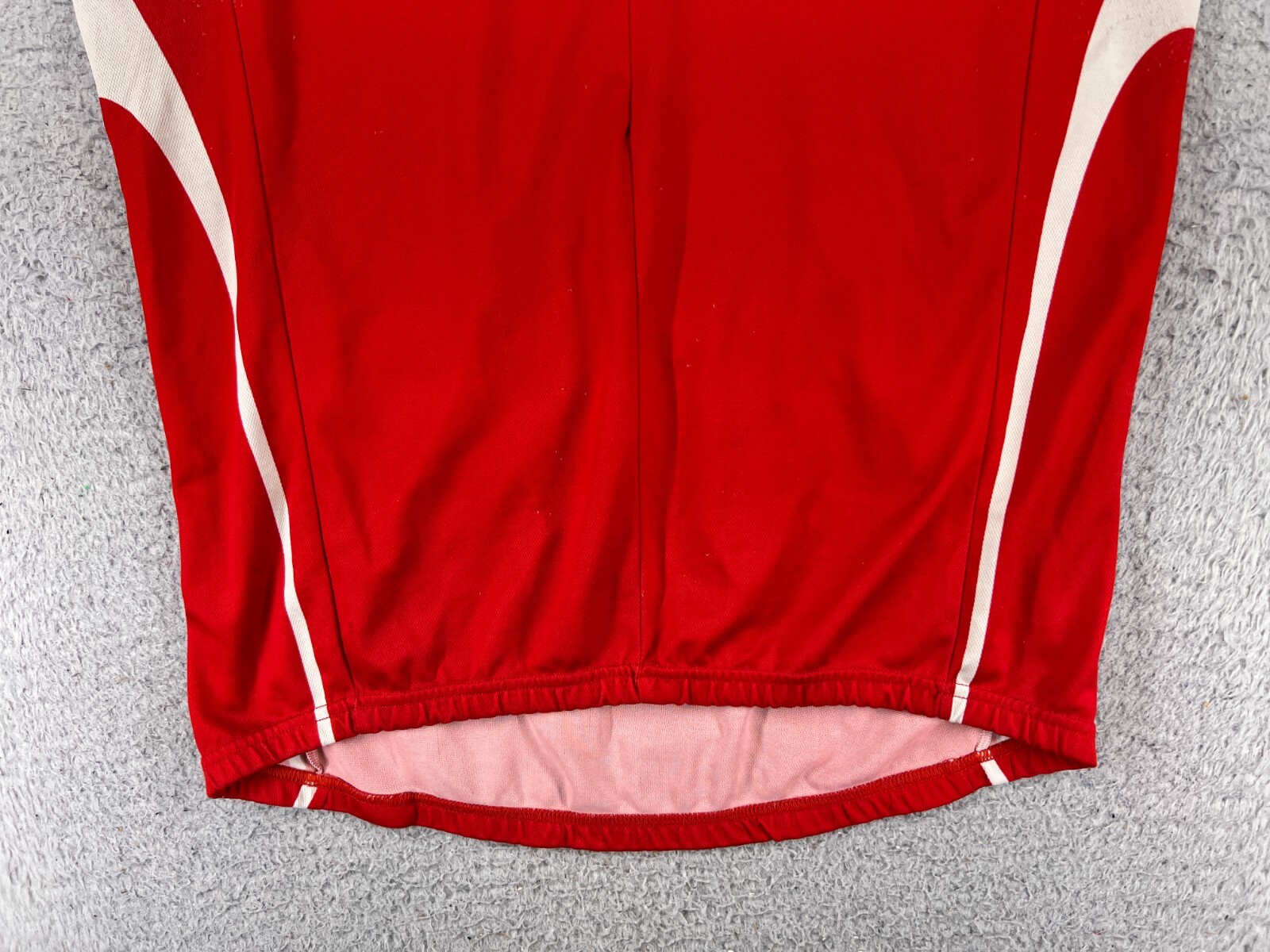 Peak Performance Cycling Jersey Adult Large Red White 1/2 Zip Pockets Poly READ