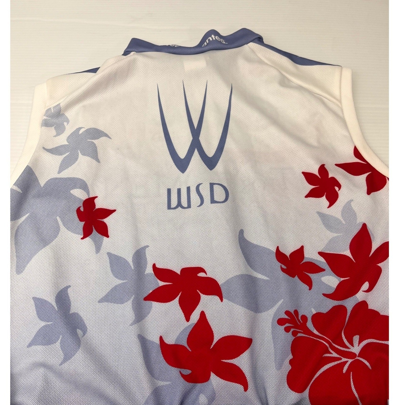 Trek Cycling Jersey Womens Large Blue Floral Sleeveless Race Raglan Excellent