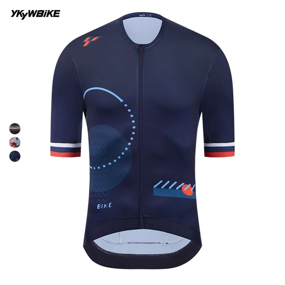 YKYWBIKE Men Cycling Jersey Short Sleeve Bicycle MTB Pro Shirts Summer Bike Tops