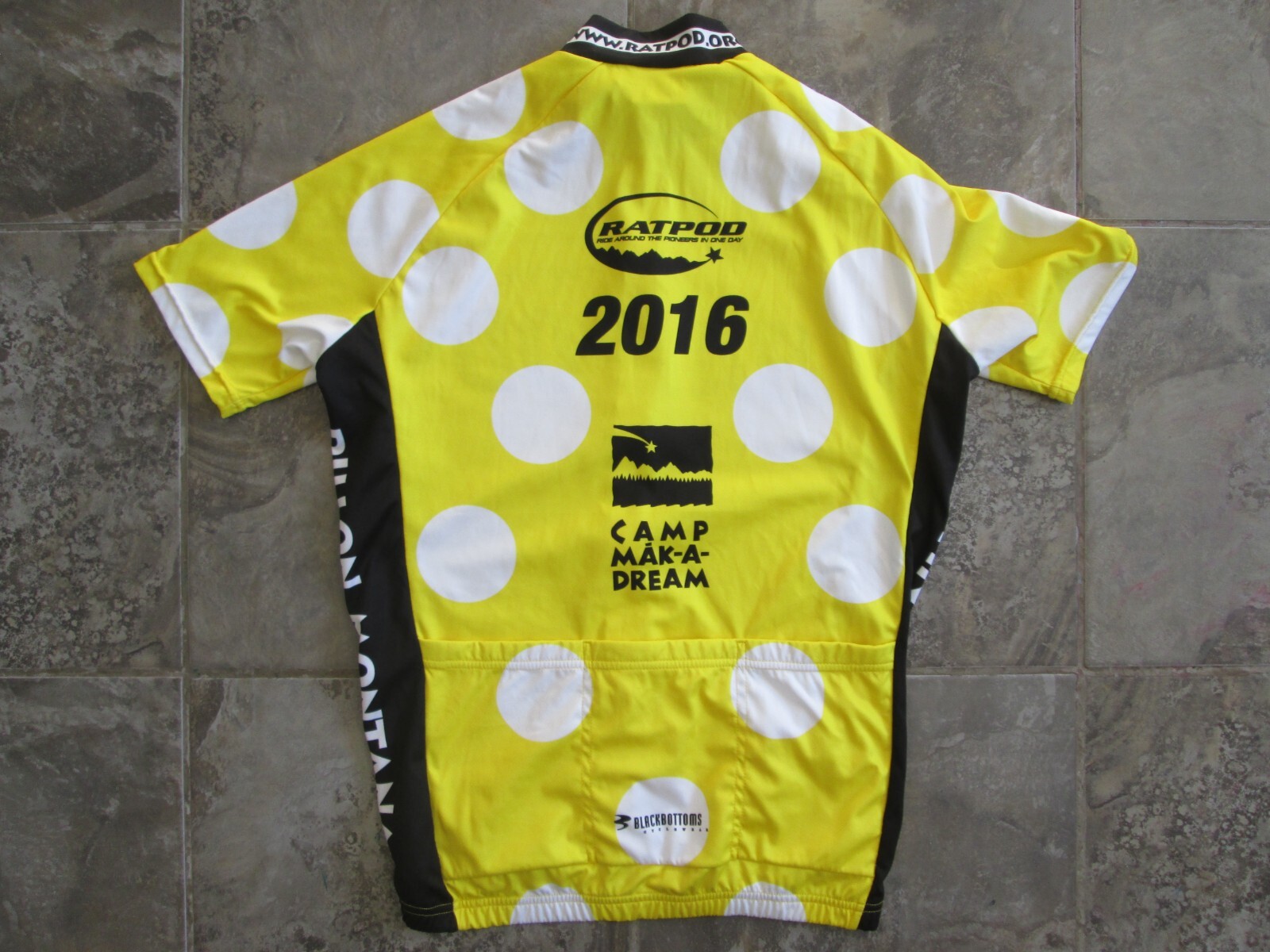 Black Bottoms Cycling Cycle Jersey Adult Small Club Cut Shirt Full Zipper Yellow