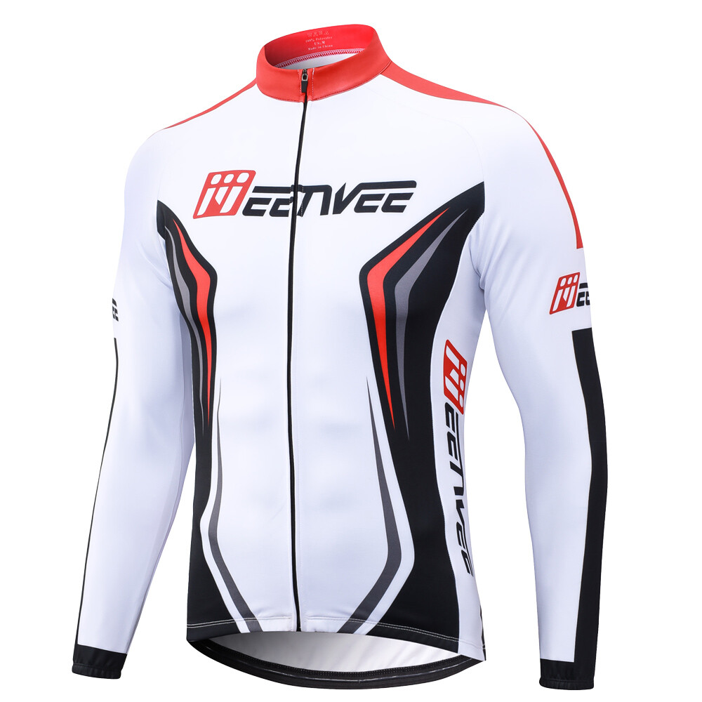 MEETWEE Men’s Full Zipper Long Sleeves Cycling Tops Jersey Bicycle Bike Shirt