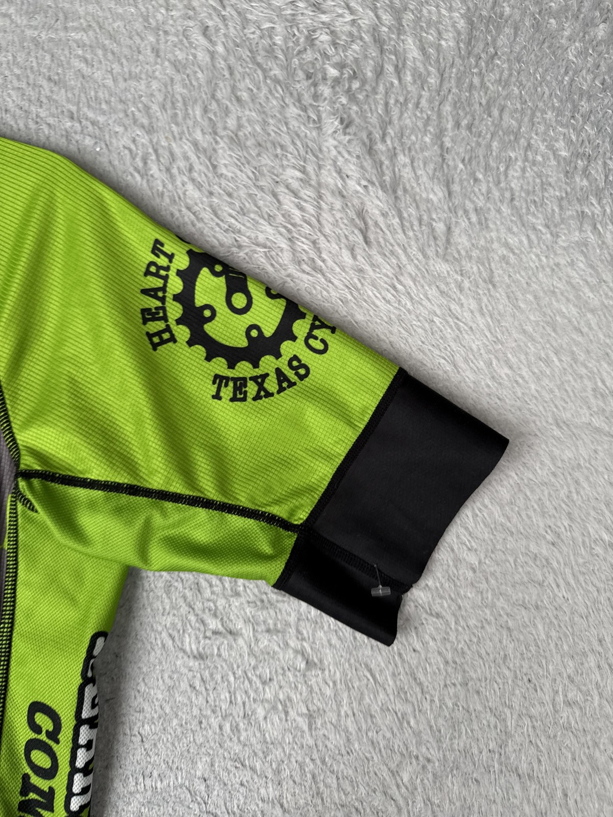 Primal Cycling Jersey Mens Large Green Black Check Graphic 1/4 Zip Pockets Bike
