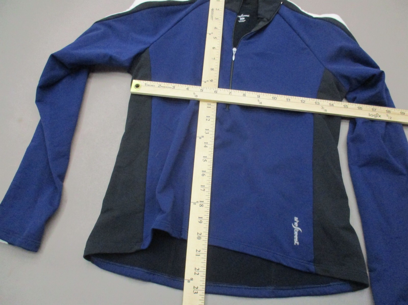 SheBeest Size M Womens Blue 1/2 Zip Stand Collar Athletic Cycling Pullover 015