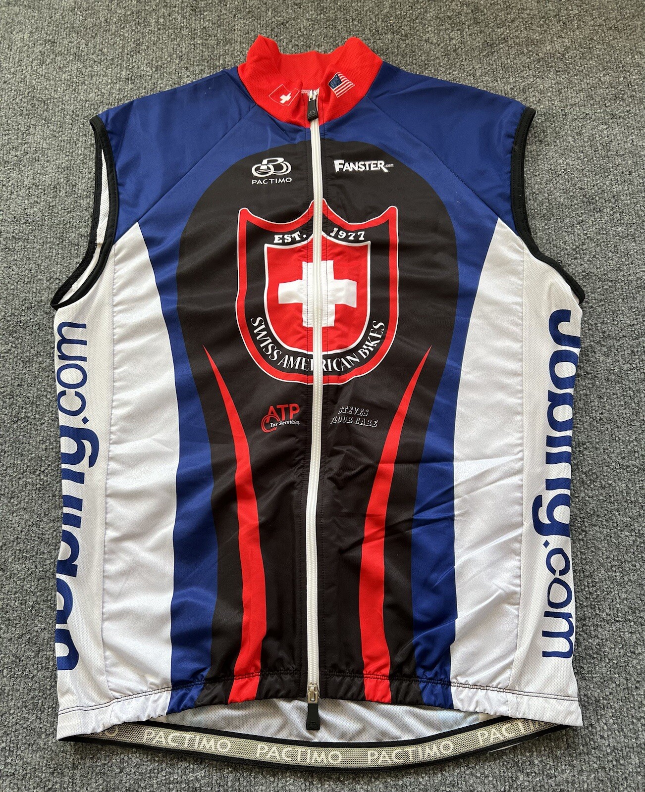 Pactimo Cycling Jersey Womens 2XL Swiss American Bikes Full Zip Sleeveless Bike