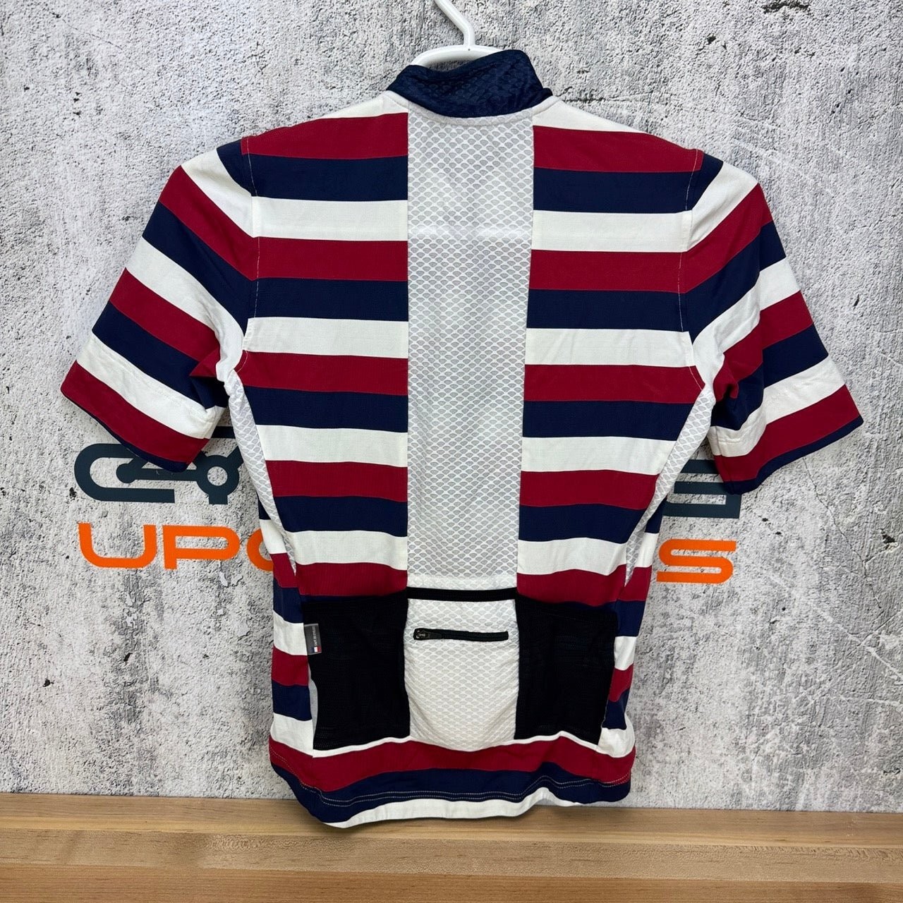Cafe Du Cycliste Striped Short Sleeve Men’s Large Cycling Jersey