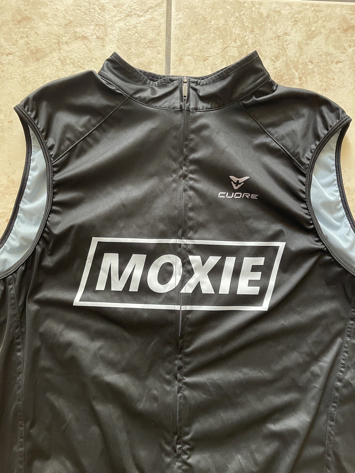 Cuore Men’s Sleeveless Moxie Racing Cycling Vest Black Large Training Bike Top