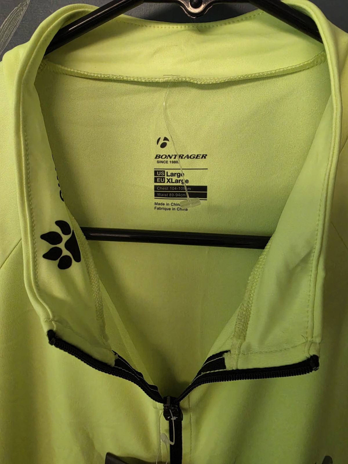 Bontrager Solstice Cycling Jersey Shirt Mens Large HiViz Yellow 1/4 Zip NWT