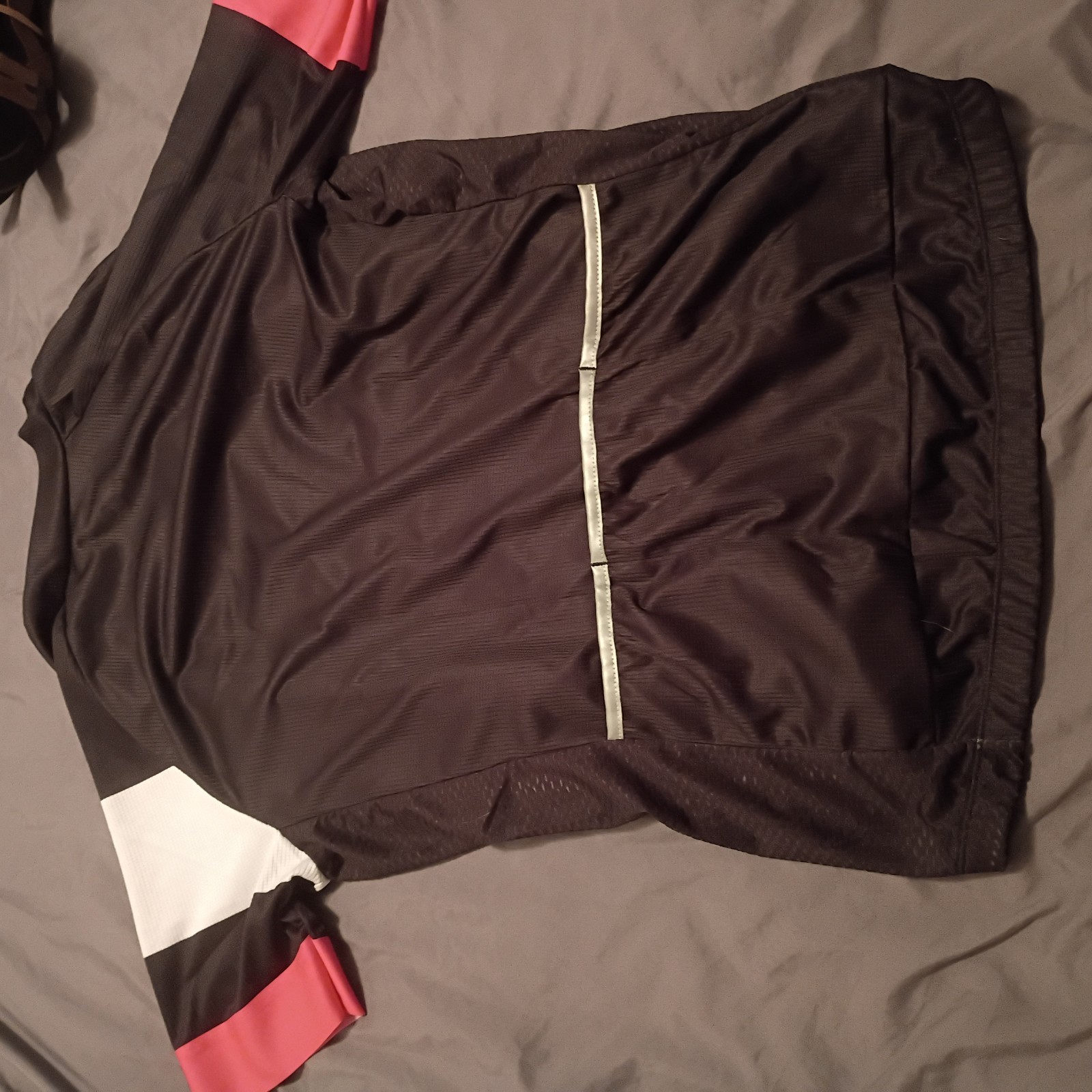 Beroy Cycling Jersey Women L Black White Pink Full Zip Biking Back Pockets