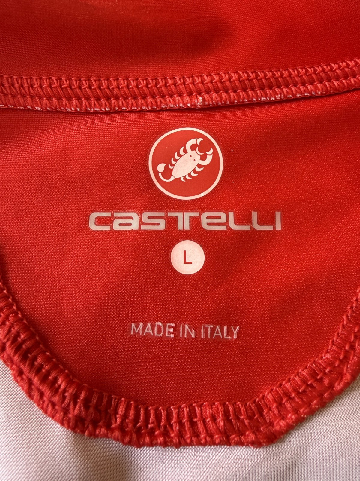 Castelli Rosso Corsa Body Paint Cycling Jersey Aero Race Fit Full Zip Men’s L