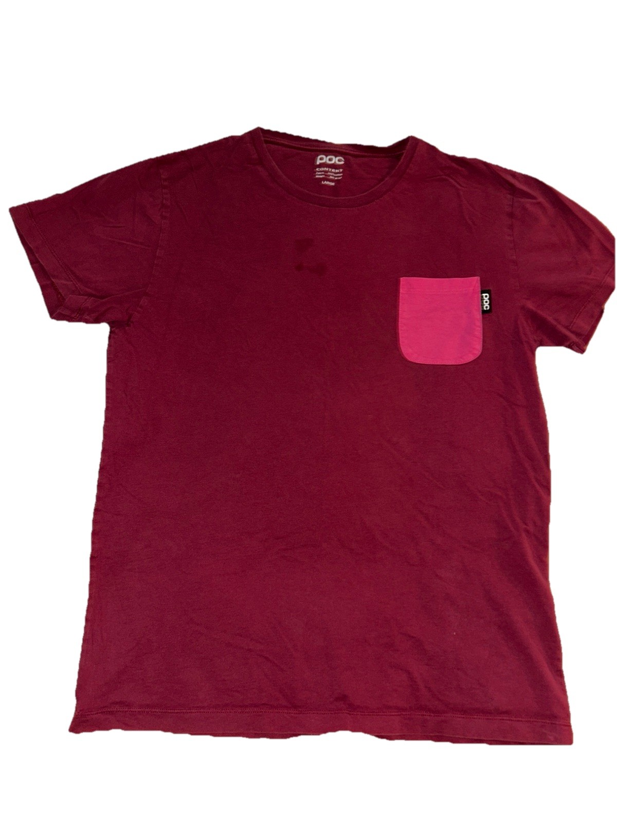 POC T Shirt Mens Size Large Burgundy Tee Short Sleeve Performance Cotton