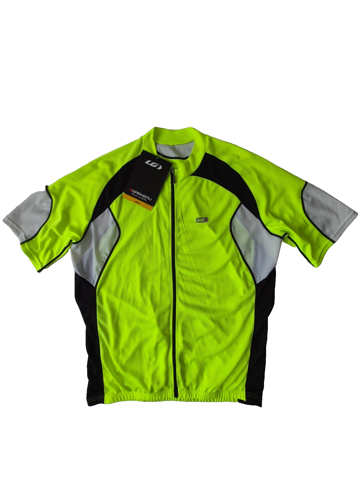 Louis Garneau Palomar Cycling Jersey XL Neon Yellow Full Zip Bike Shirt NWT