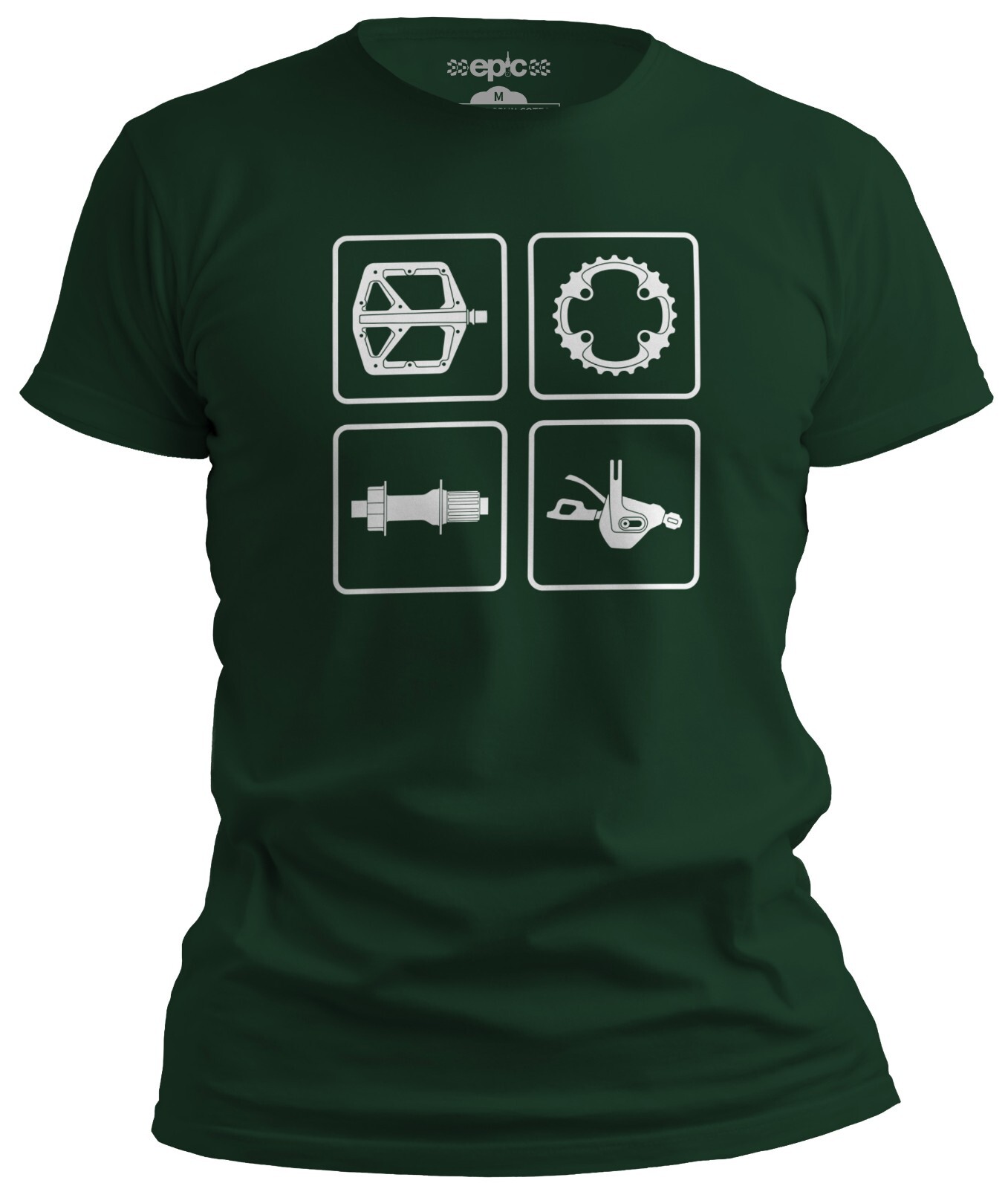 Bike Tech MTB Cycling T-Shirt – Bicycle Component Montage, Gift for Cyclists