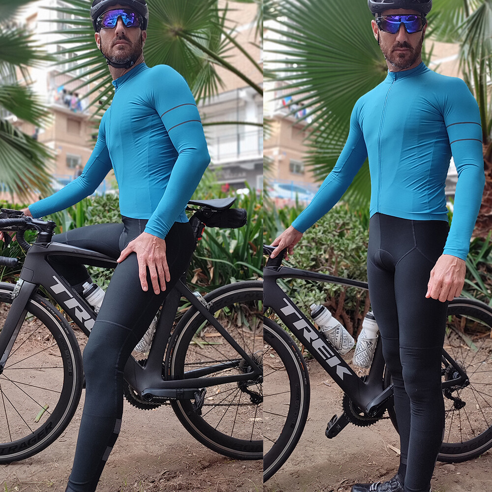 YKYWBIKE Mens Cycling Jersey long Sleeve Thermal Bicycle Bike MTB Shirt Maillots