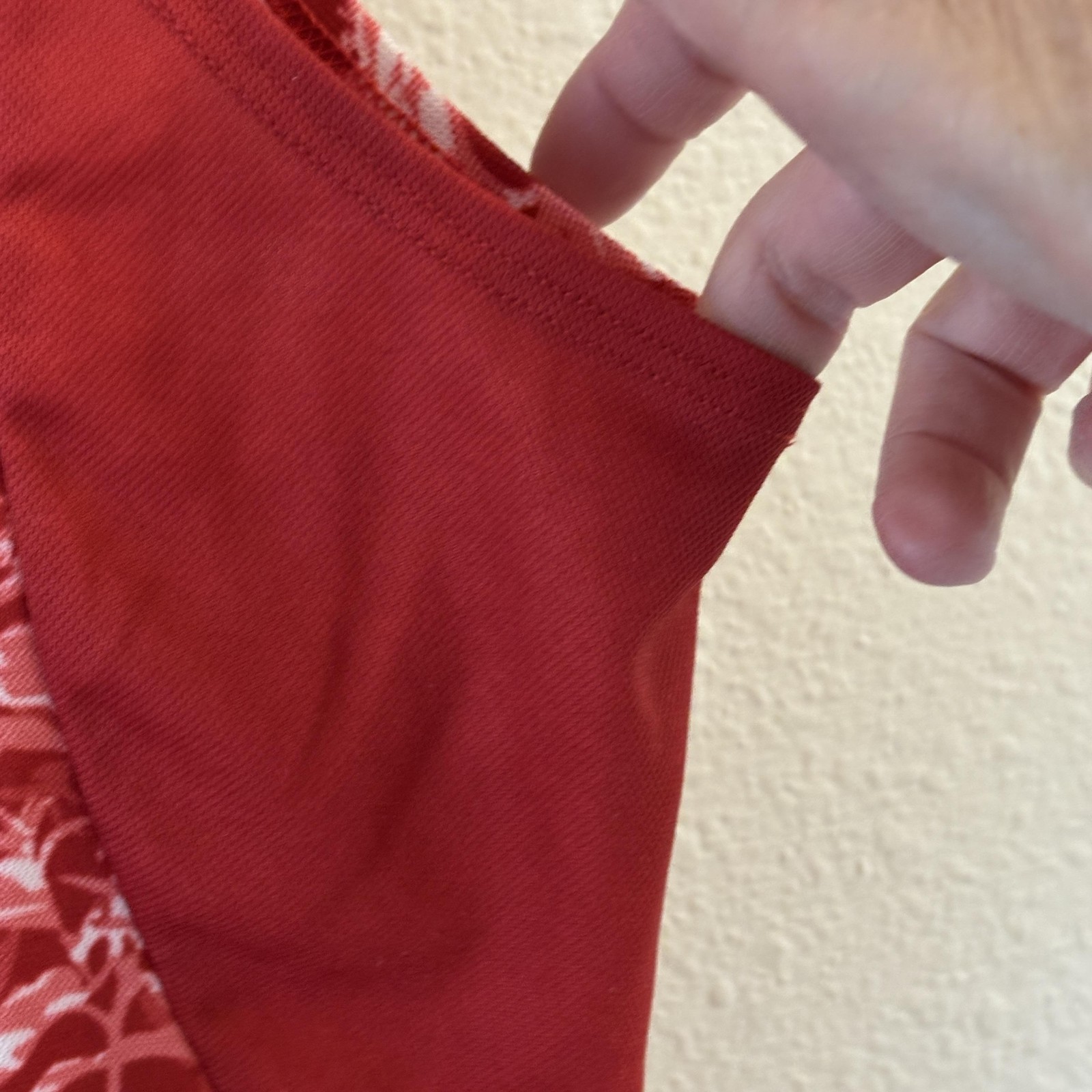 REI Cycling Jersey Tank Womens Large Red Floral 1/2 Zip Pockets Bike Top