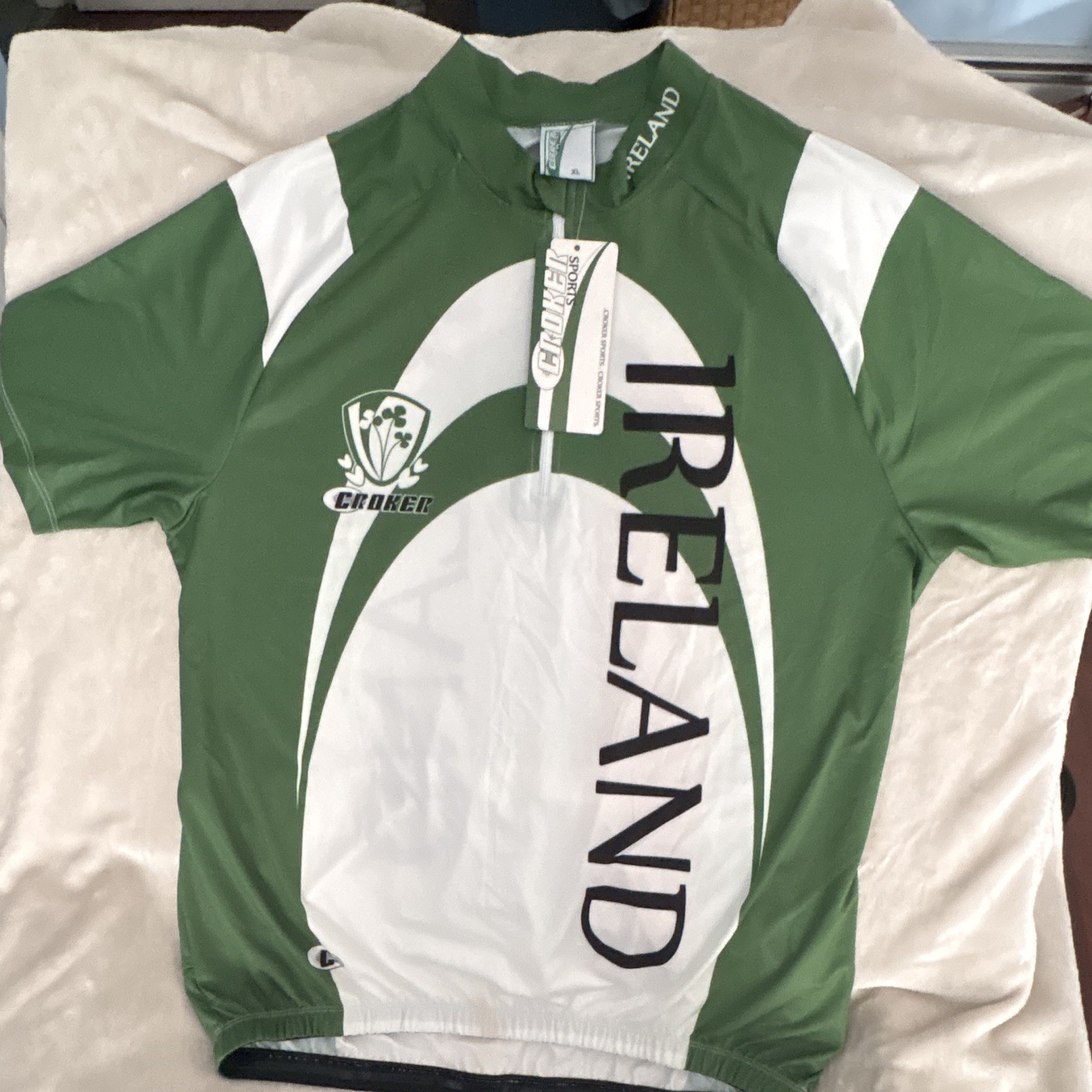 Croker Sports Ireland Cycling Jersey XL Short Sleeve Zip Pockets