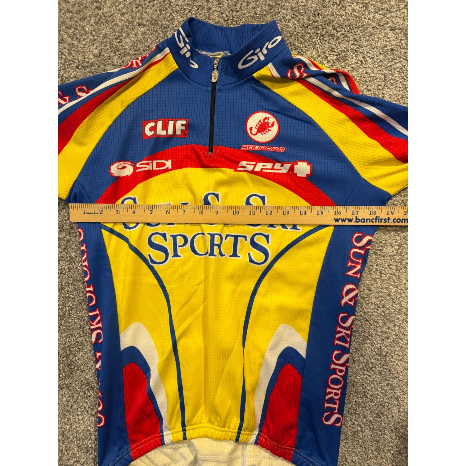 Sun & Ski Sports Cycling Jersey Mens M* Multi Color Long Sleeve Sponsor Graphic*