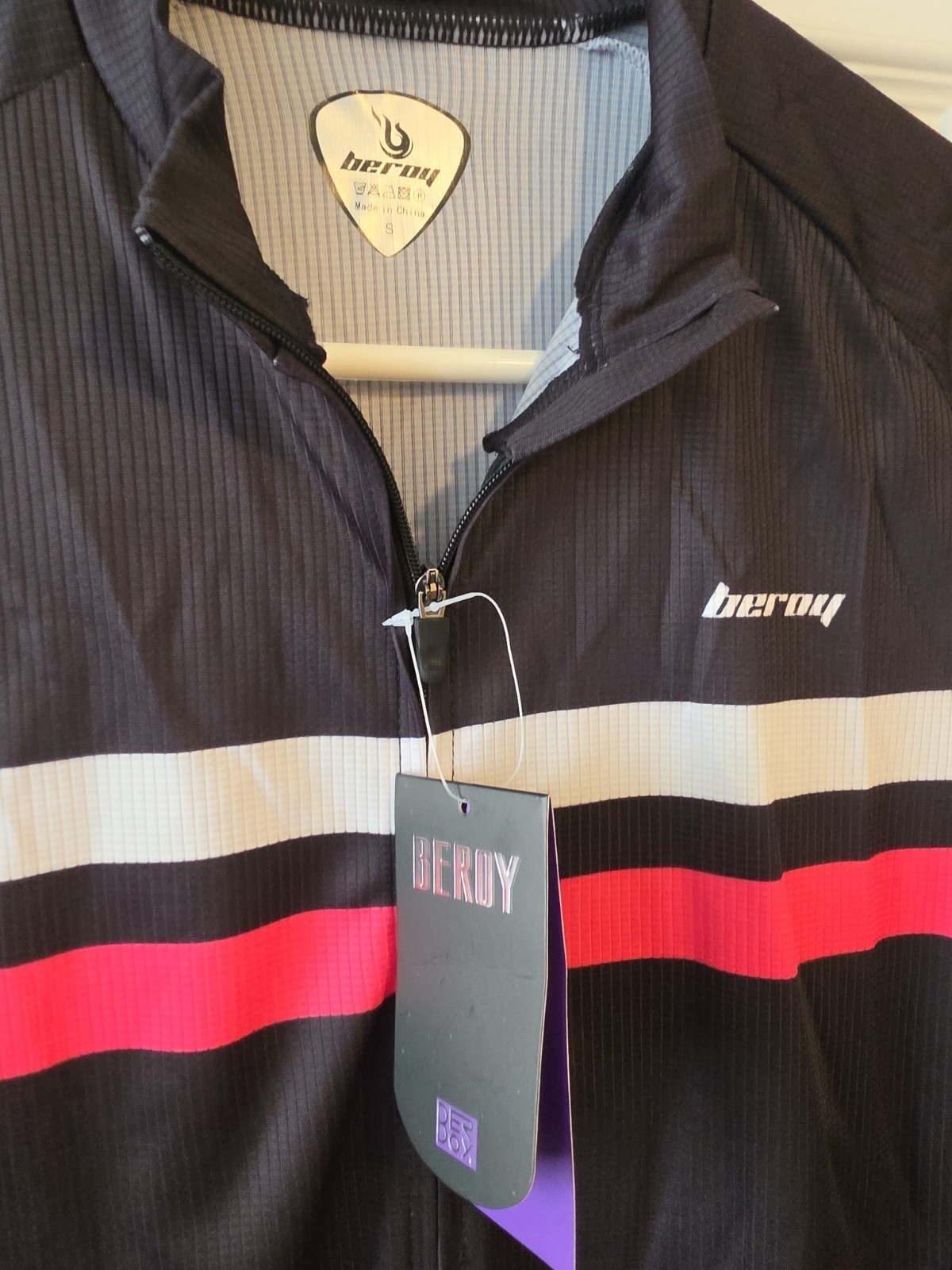 BEROY Women’s Cycling Jersey Short Sleeve Bike Shirt Full Zip Black Pink White –